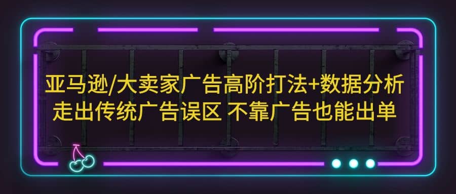 亚马逊/大卖家广告高阶打法+数据分析，走出传统广告误区 不靠广告也能出单-选优云网创