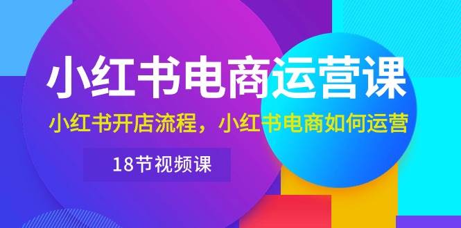 小红书·电商运营课：小红书开店流程，小红书电商如何运营（18节视频课）-选优云网创