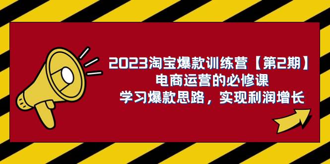 2023淘宝爆款训练营【第2期】电商运营的必修课，学习爆款思路 实现利润增长-选优云网创