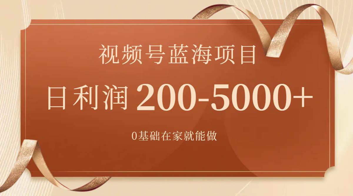 视频号蓝海项目，0基础在家也能做，一天200-5000+【附266G资料】-选优云网创