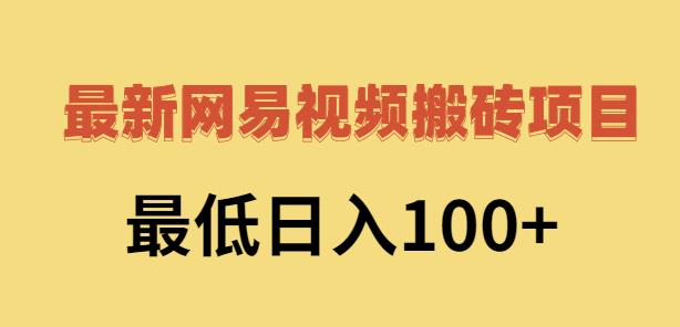 2022网易视频搬砖赚钱，日收益120（视频教程+文档）-选优云网创