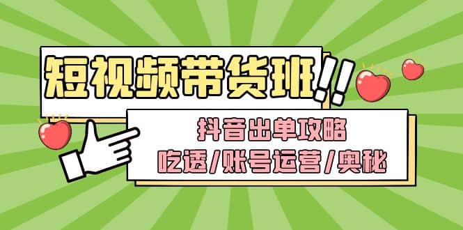 短视频带货内训营：抖音出单攻略，吃透/账号运营/奥秘，轻松带货-选优云网创