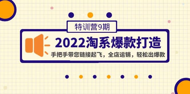 2022淘系爆款打造特训营9期：手把手带您链接起飞，全店运销，轻松出爆款-选优云网创