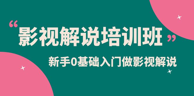 影视解说实战培训班，新手0基础入门做影视解说（10节视频课）-选优云网创