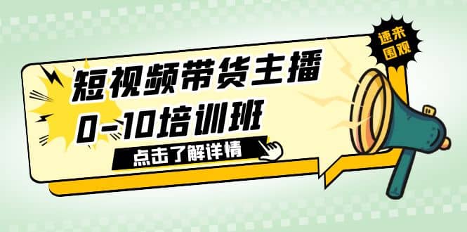 短视频带货主播0-10培训班 1.6·亿直播公司主播培训负责人教你做好直播带货-选优云网创