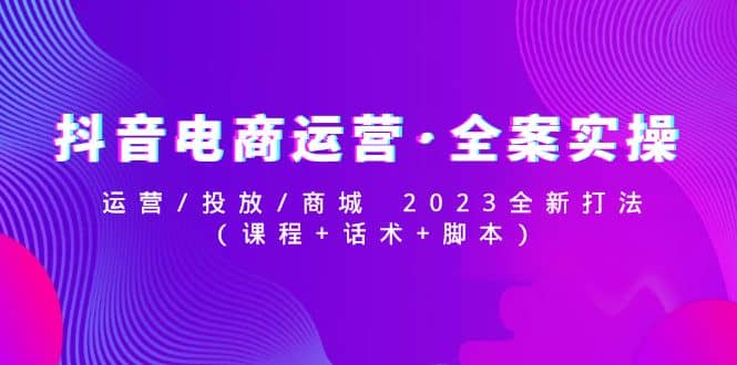 抖音电商运营·全案实操：运营/投放/商城 2023全新打法-选优云网创