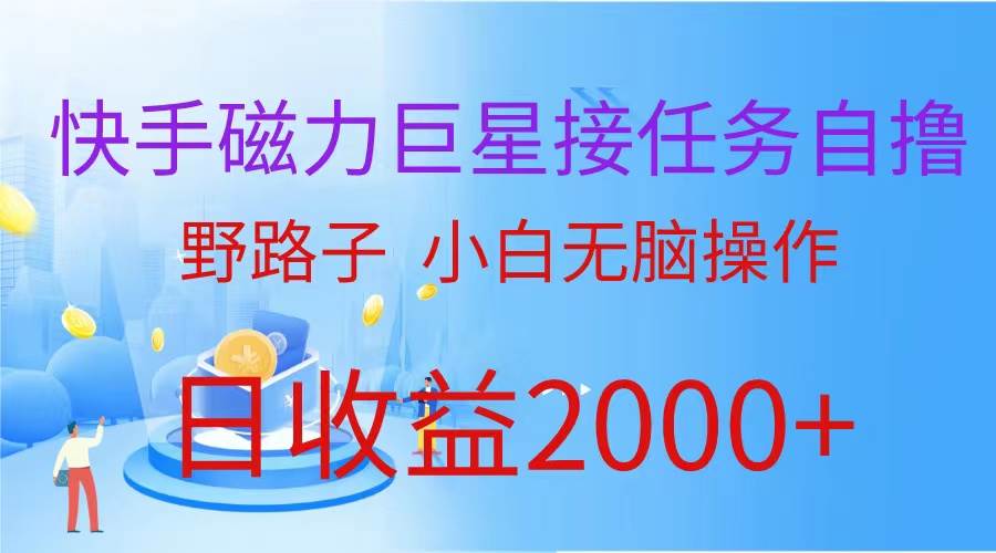 （蓝海项目）快手磁力巨星接任务自撸，野路子，小白无脑操作日入2000+-选优云网创