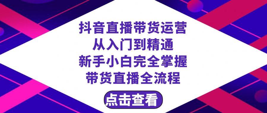 抖音直播带货 运营从入门到精通，新手完全掌握带货直播全流程（23节）-选优云网创