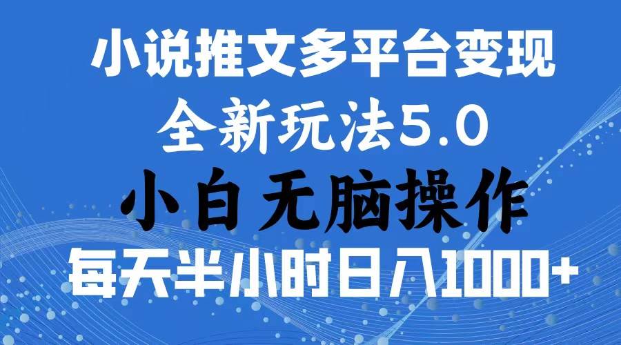 2024年6月份一件分发加持小说推文暴力玩法 新手小白无脑操作日入1000+ …-选优云网创