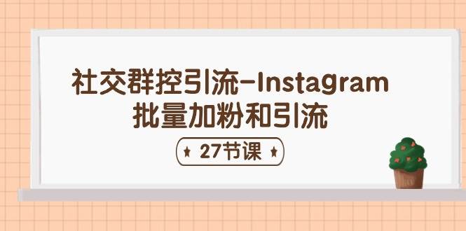 社交群控引流-Instagram批量加粉和引流（27节课）-选优云网创