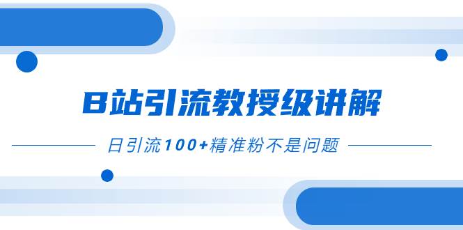 B站引流教授级讲解，细节满满，日引流100+精准粉不是问题-选优云网创