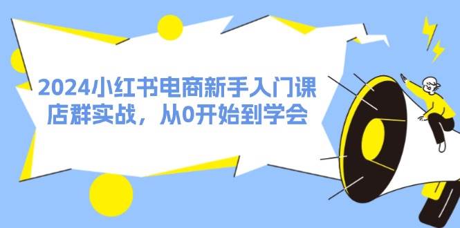 2024小红书电商新手入门课，店群实战，从0开始到学会（31节）-选优云网创