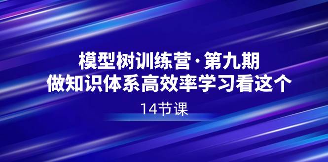 模型树特训营·第九期，做知识体系高效率学习看这个（14节课）-选优云网创