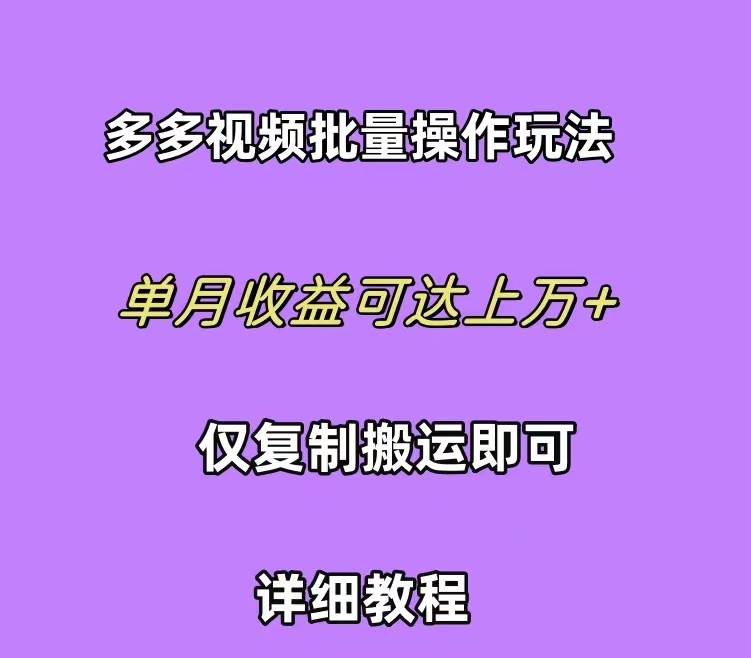 拼多多视频带货快速过爆款选品教程 每天轻轻松松赚取三位数佣金 小白必…-选优云网创