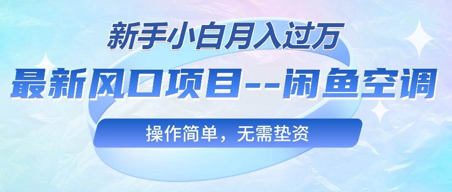 最新风口项目—闲鱼空调，新手小白月入过万，操作简单，无需垫资-选优云网创