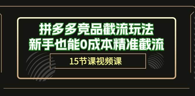 拼多多竞品截流玩法，新手也能0成本精准截流（15节课）-选优云网创