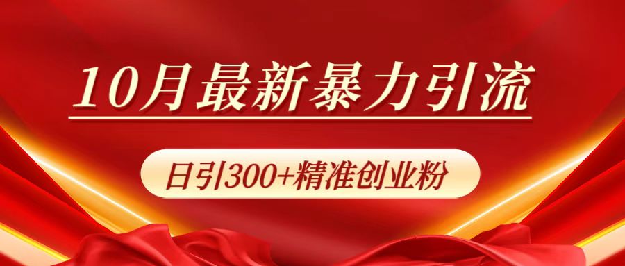 10月最新暴力引流，日引300+精准创业粉-选优云网创